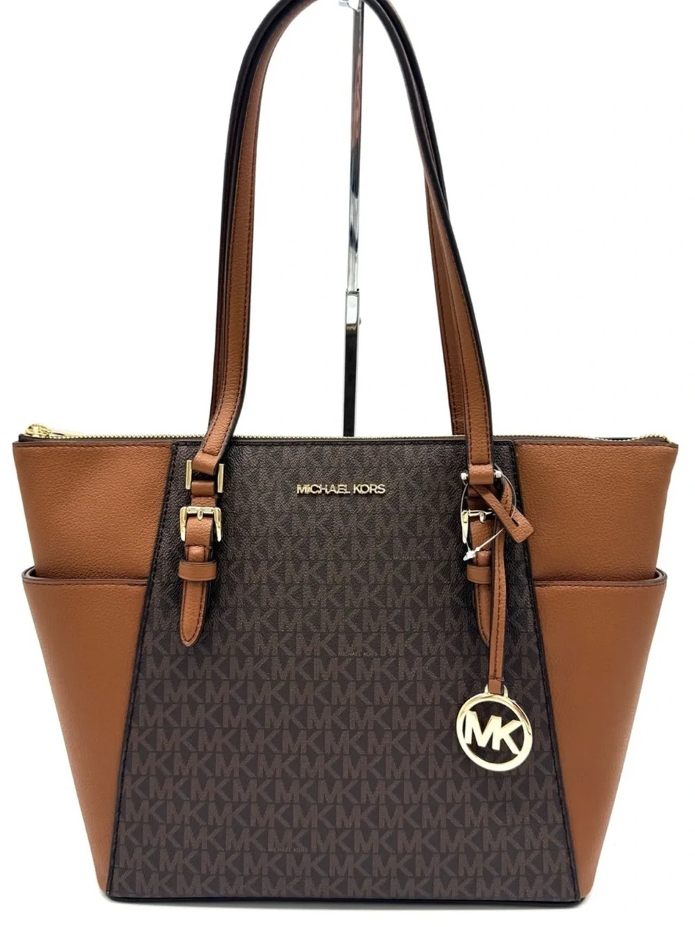 Michael Kors Large Charlotte Tote Bag Luggage Brown